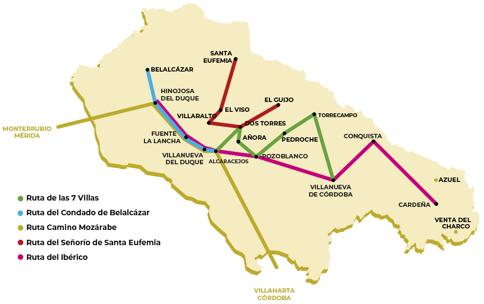Mapa Rutas los Pedroches